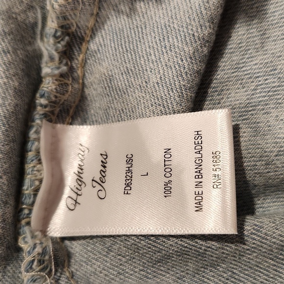 [Highway Jeans] Distressed Ripped Long Denim Dress - Size L - Picture 14 of 14